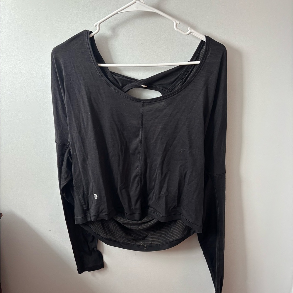 lululemon athletica Black Long Sleeve Top with Cutout